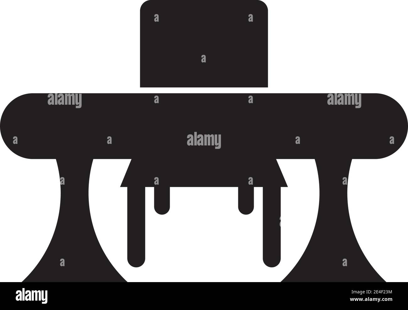 Möbelfirma Logo Design mit Verwendung Tisch und Stuhl Symbol Designvorlage Stock Vektor