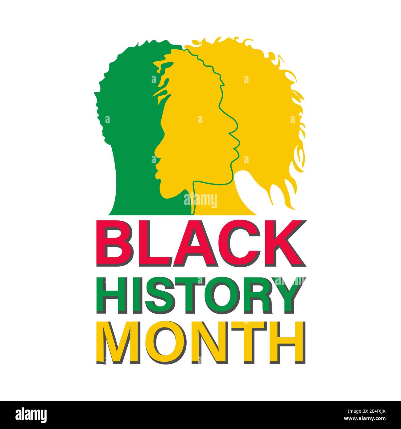 African American History oder Black History Month. Wird jährlich im Februar in den USA, Irland, den Niederlanden und Kanada gefeiert Stock Vektor