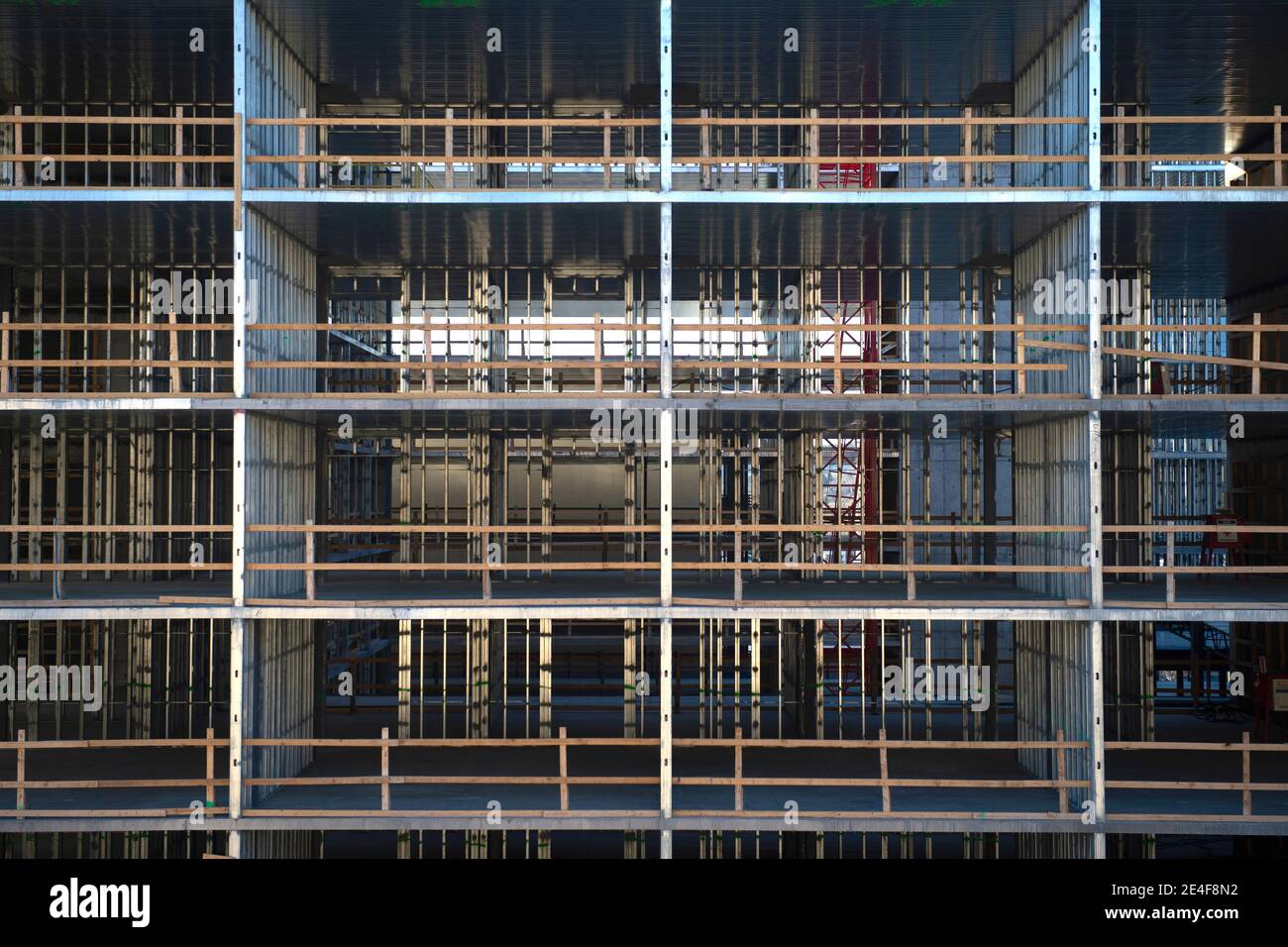 Detailansicht der Baustelle des Hotels, Downtown Colorado Springs, CO 6. Dezember 2020 Stockfoto