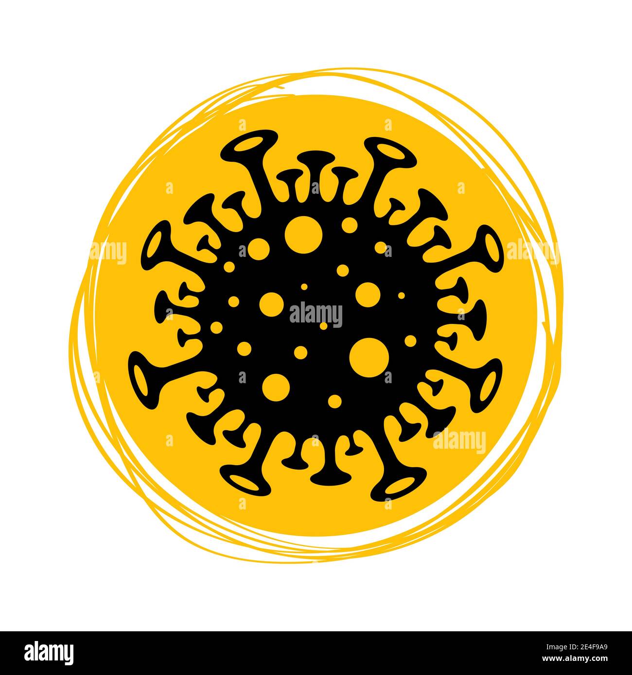 Coronavirus-Bakterien Zellsymbol, 2019-nCoV, Covid-2019, Covid-19 neuartige Coronavirus-Bakterien. Keine Infektion und Stop Coronavirus Konzepte. Isoliertes Vecto Stock Vektor