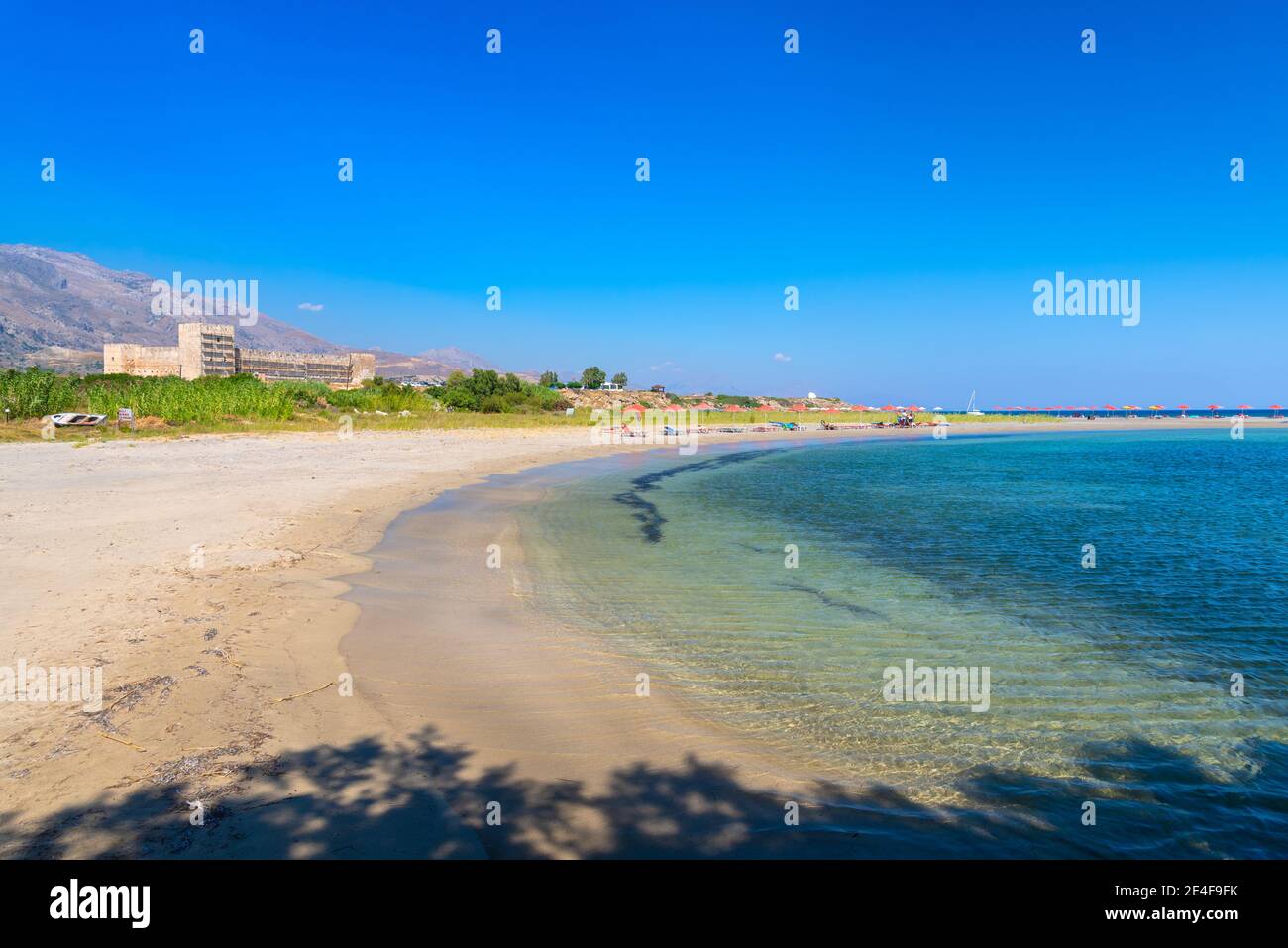 Schloss in Frangokastello Strand, Kreta, Griechenland Stockfoto