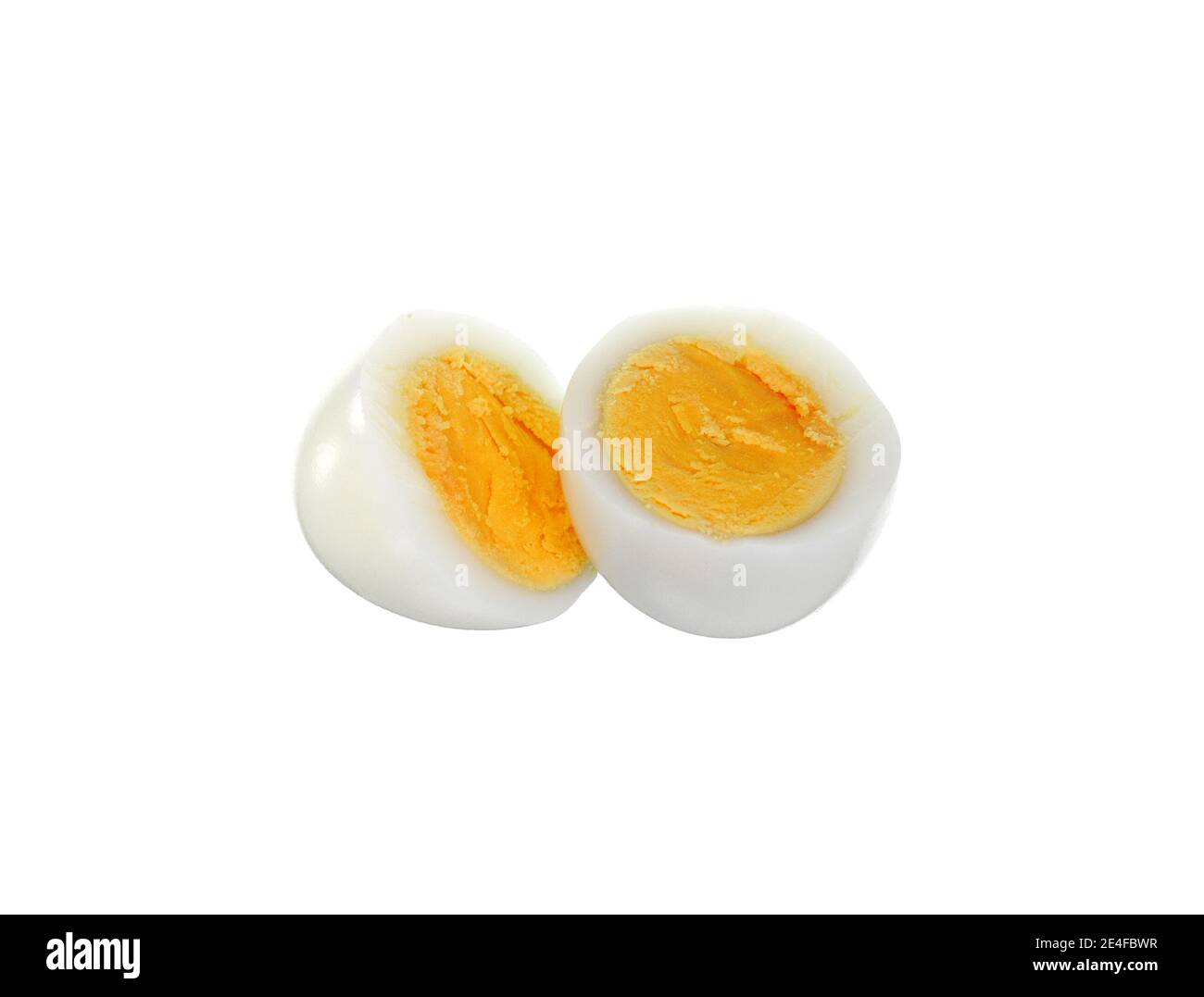 Gekochte Eier isoliert auf weißem Hintergrund Ausschnitt Stockfoto
