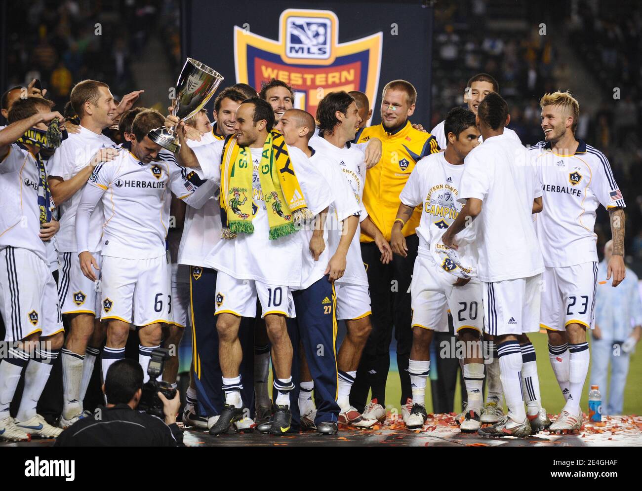 LA Galaxy besiegt Houston Dynamo 2-0 während des MLS Western Conference Finals in Los Angeles, CA, USA am 13. November 2009. Foto von Lionel Hahn/ABACAPRESS.COM Stockfoto