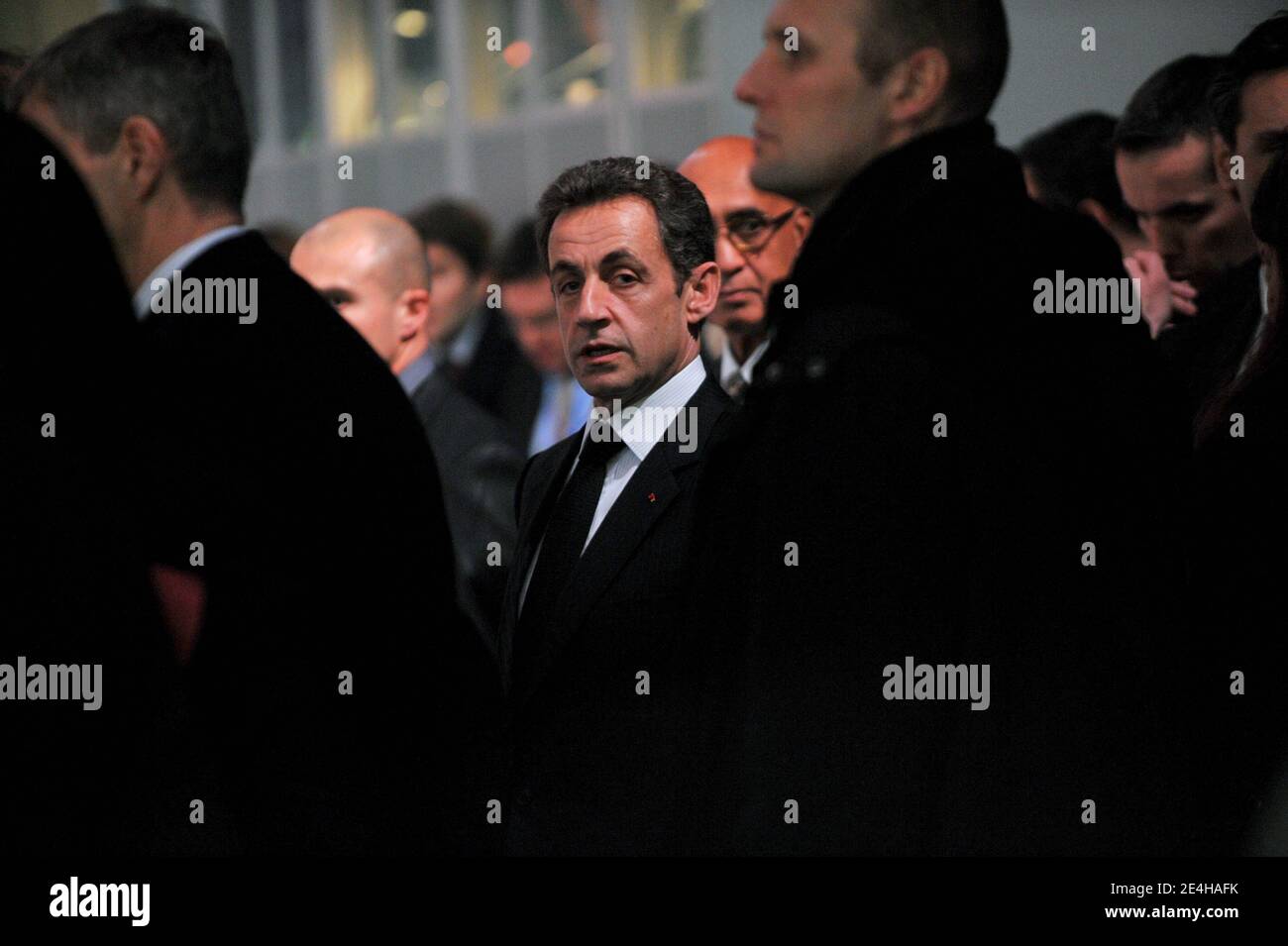 Der französische Präsident Nicolas Sarkozy ist während der Plenarsitzung im Bella Center in Kopenhagen, Dänemark, am 17. Dezember 2009 während der COP15 UN-Klimakonferenz abgebildet. Foto von Mousse/ABACAPRESS.COM Stockfoto