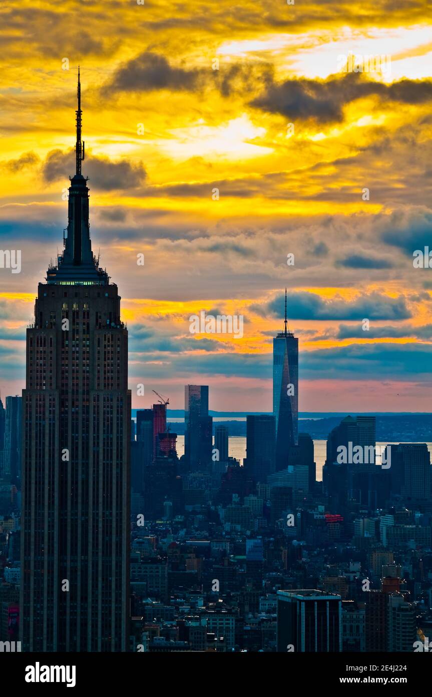 Skyline von New York City und Upper Manhattan, New York, New York, USA Stockfoto