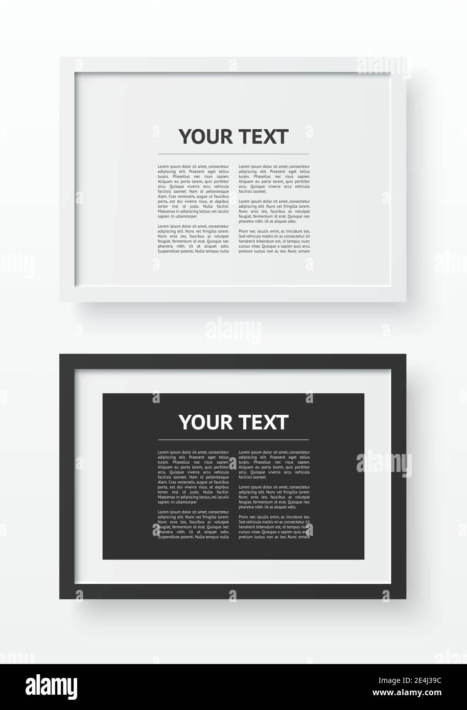 Horizontale Fotorahmen Album mit Grenze-Vektor-Illustration isoliert Stock Vektor