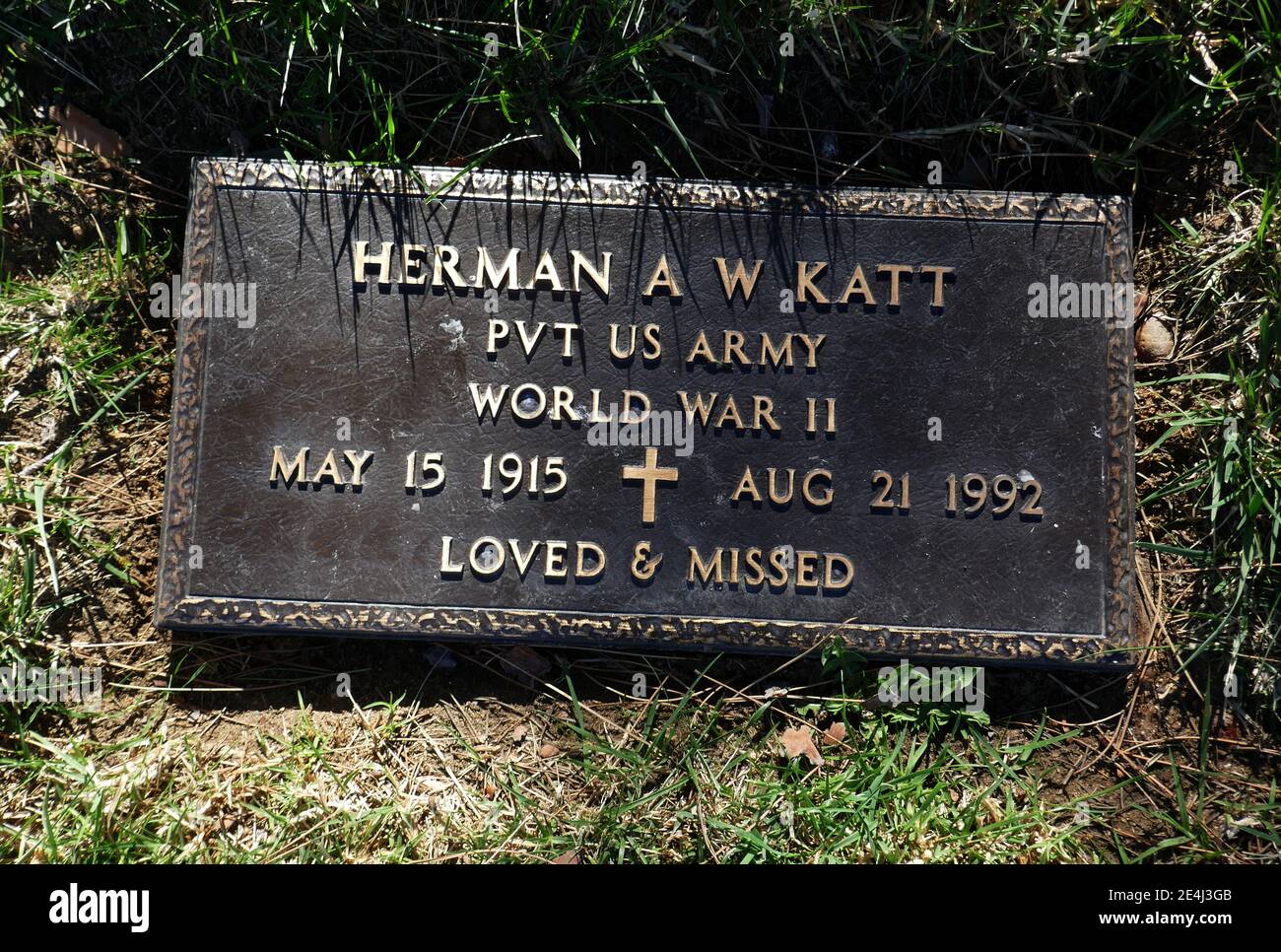 Los Angeles, Kalifornien, USA 21. Januar 2021 EIN allgemeiner Blick auf die Atmosphäre des Schauspielers Bill Williams Grave, alias William Herman Katt im Forest Lawn Memorial Park Hollywood Hills am 21. Januar 2021 in Los Angeles, Kalifornien, USA. Foto von Barry King/Alamy Stockfoto Stockfoto