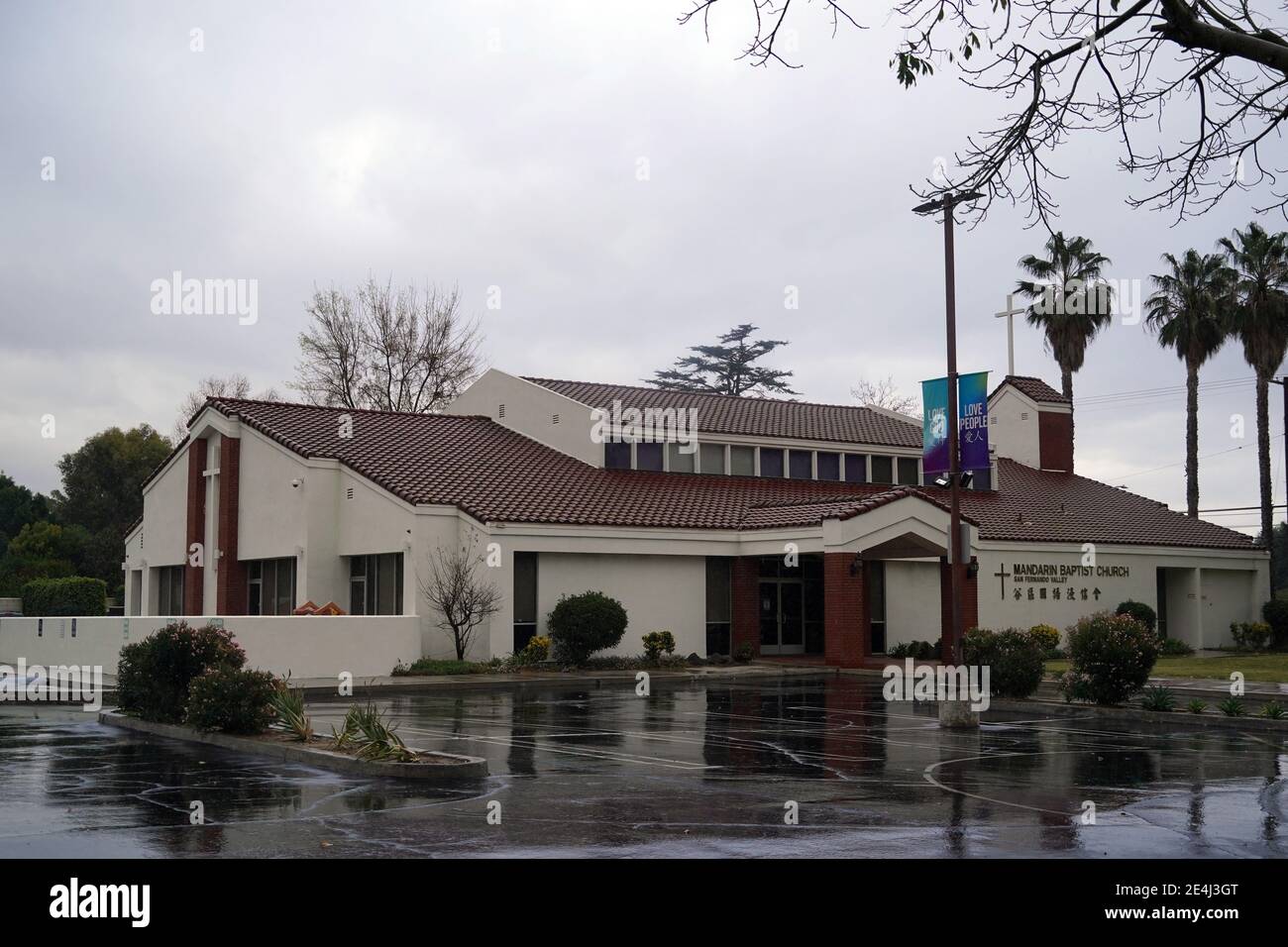 Eine allgemeine Ansicht der Mandarin Baptist Church of San Fernando Valley, Samstag, 23. Januar 2021, in Northridge, Kalifornien. Stockfoto