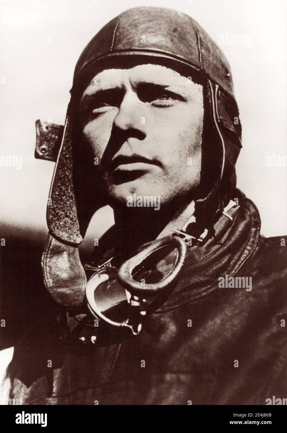 Charles Lindbergh (1902-1974), amerikanischer Pilot, der am 20. Und 21. Mai 1927 den ersten transatlantischen Einzelflug von New York nach Paris mit dem Spirit of St. Louis machte. Stockfoto