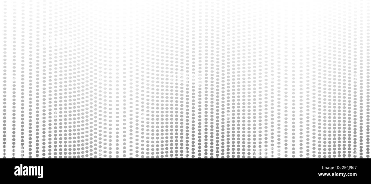 Gepunktete wellenförmige Linien. Halbtonmuster. Schwarze, graue Flecken, weißer Hintergrund. Abstraktes Schwarzweiß-Design. Vektorwellen, Kurven mit Quegeln. EPS10 Stock Vektor