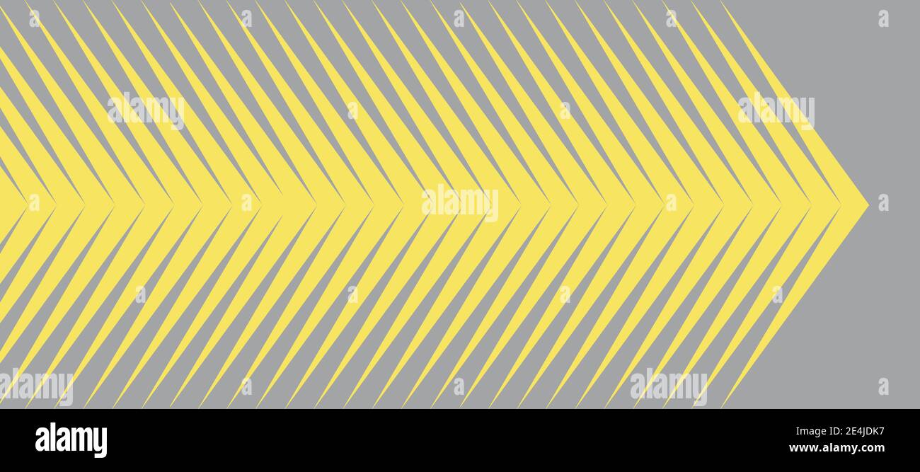 Illustration von abstrakten gelben Linien auf grauem Hintergrund. Stockfoto