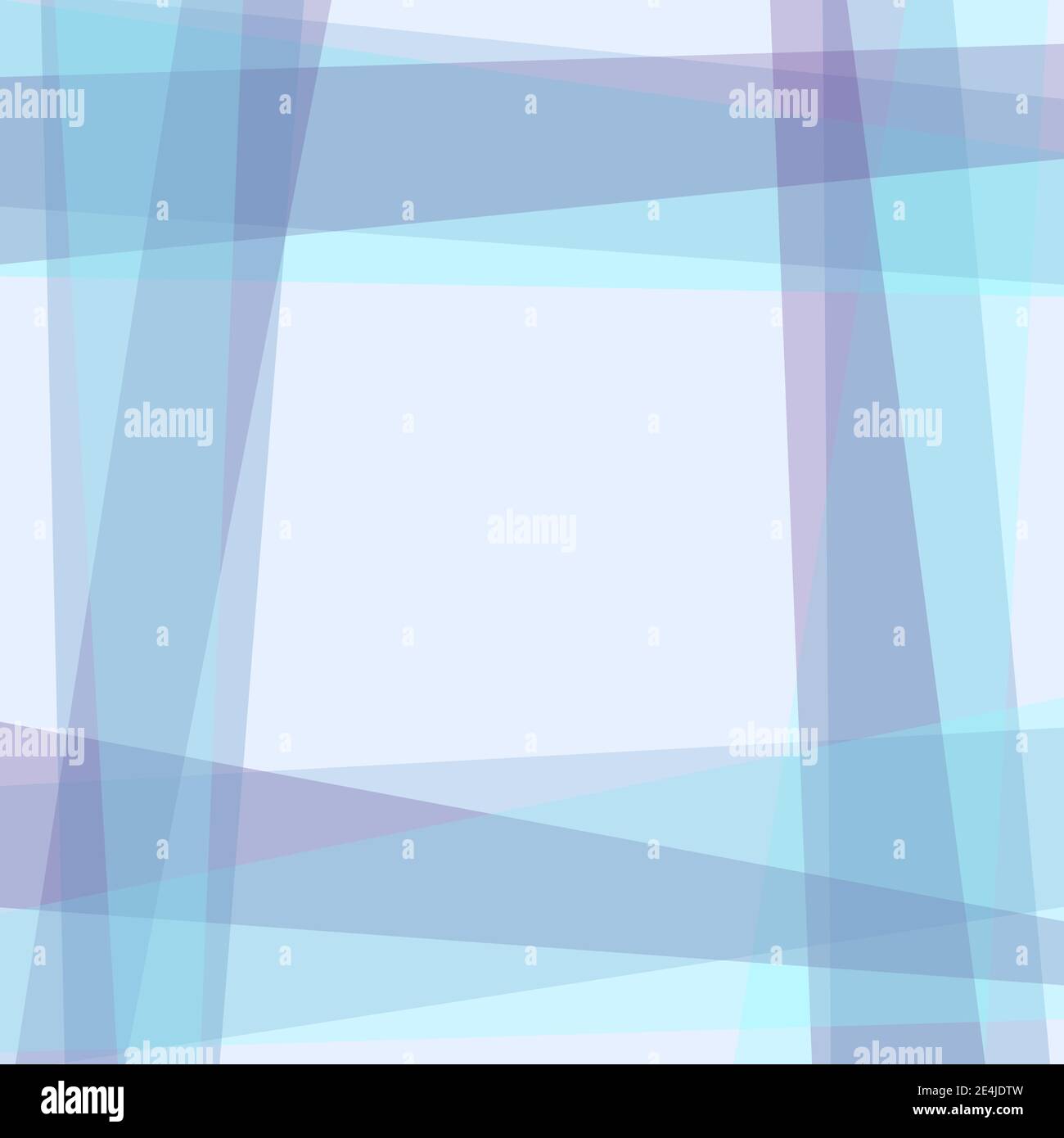 Transparenter geometrischer Rahmen auf hellem Hintergrund. Violette, blaue Streifen. Quadratischer Kopierbereich. Vektor-abstrakte Vorlage für Mockup, Flyer, Broschüre. EPS10 Stock Vektor