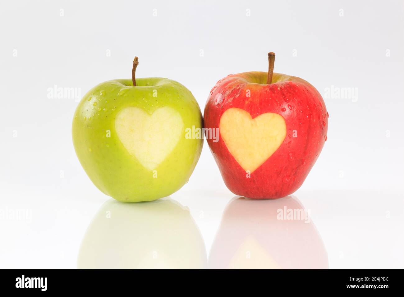 Roter und grüner Apfel Stockfoto