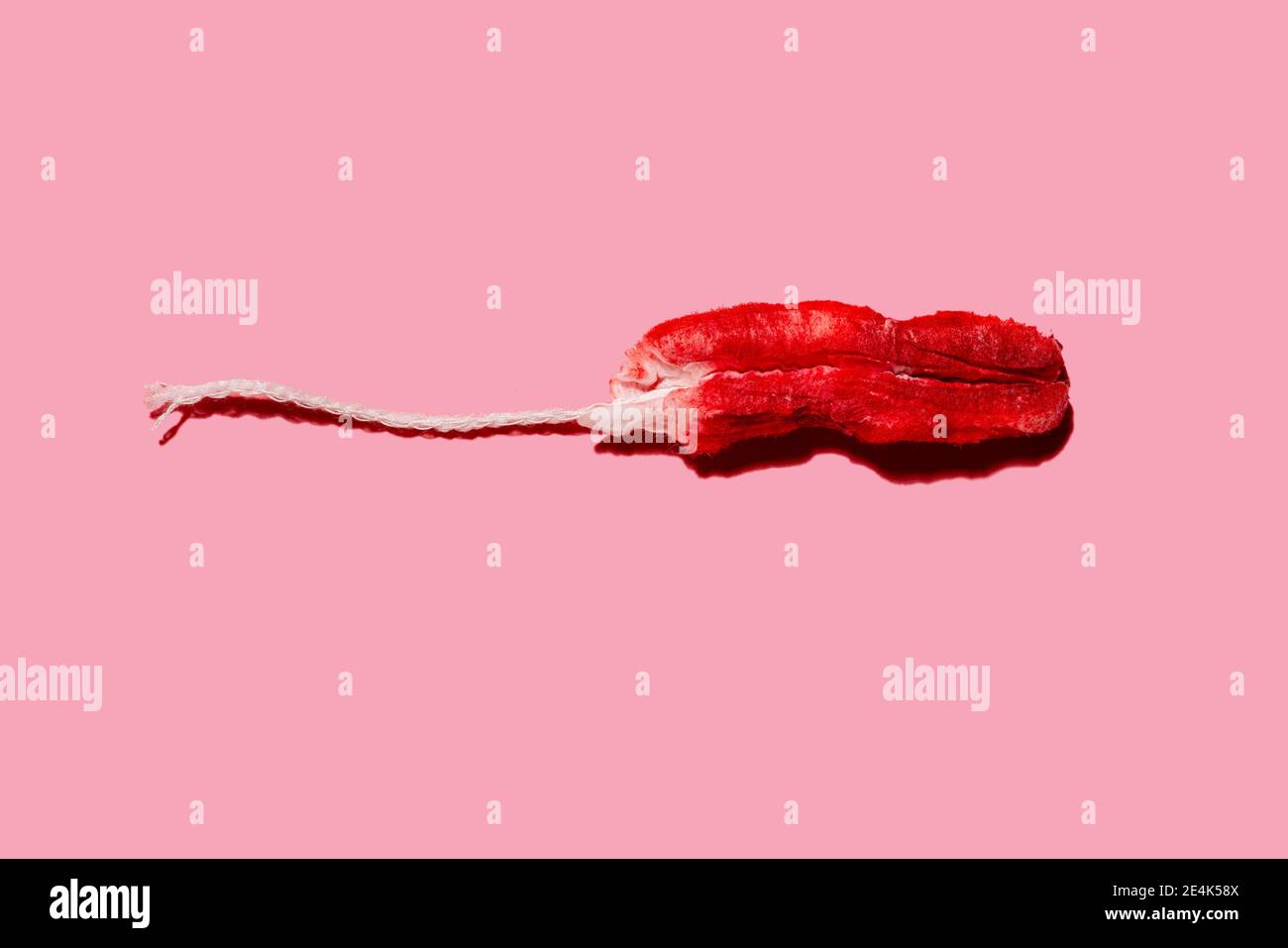Studioaufnahme des gebrauchten Tampons Stockfoto
