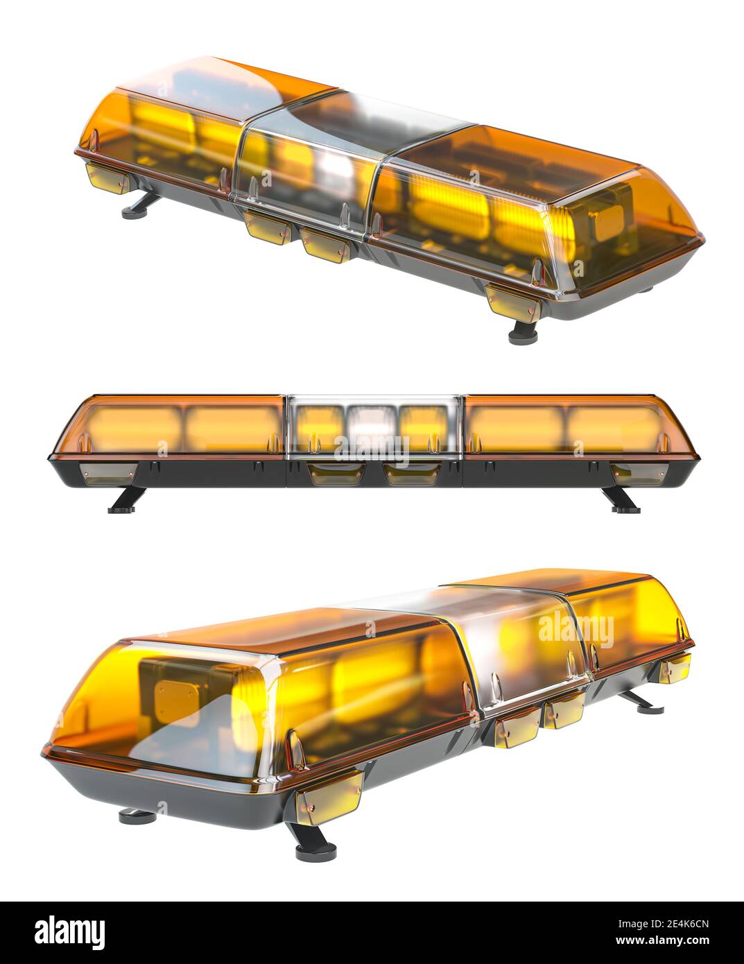 Orange blinkende Sirene Notbeleuchtung der Polizei, Krankenwagen oder  Rettungswagen. 3d-Illustration Stockfotografie - Alamy