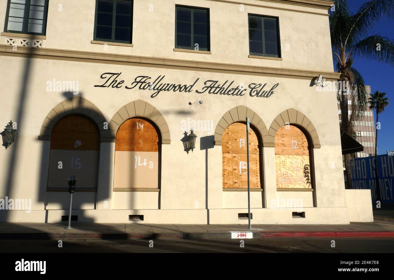 Los Angeles, Kalifornien, USA 20. Januar 2021 EINE allgemeine Sicht der Atmosphäre des Hollywood Athletic Club, dessen Mitglieder Charlie Chaplin, Errol Flynn, John Wayne, Walt Disney, Cecil B. DeMille, Cornel Wilde, Humphrey Bogart, Clark Gable, Howard Hughes, Joan Crawford, Rudolph Valentino, Mae West und viele mehr, Das Hotel befindet sich am 6525. Januar 2021 in Los Angeles, Kalifornien, USA, am 20 Sunset Blvd. Foto von Barry King/Alamy Stockfoto Stockfoto