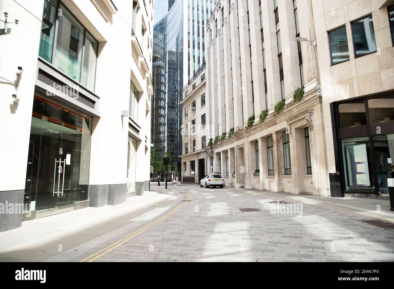 Großbritannien, England, London, leere Straße mitten in der Stadt Stockfoto