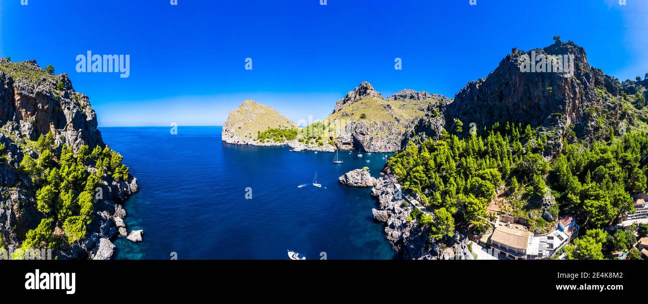 Panoramablick auf Mallorca, Torrent De Pareis, Sierra De Tramuntana, Balearen, Spanien Stockfoto