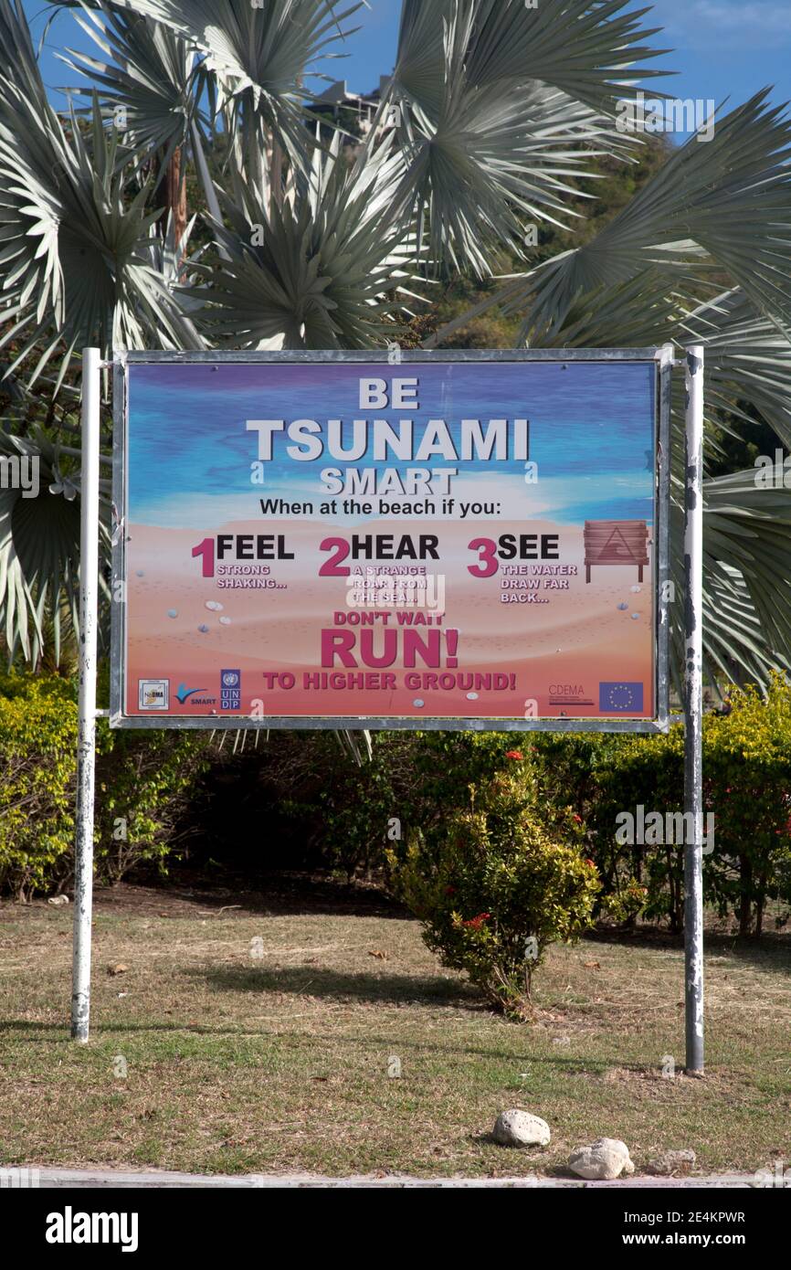 Seien Sie Tsunami Smart Poster Grand anse Beach grenada windward Inseln westindien Stockfoto