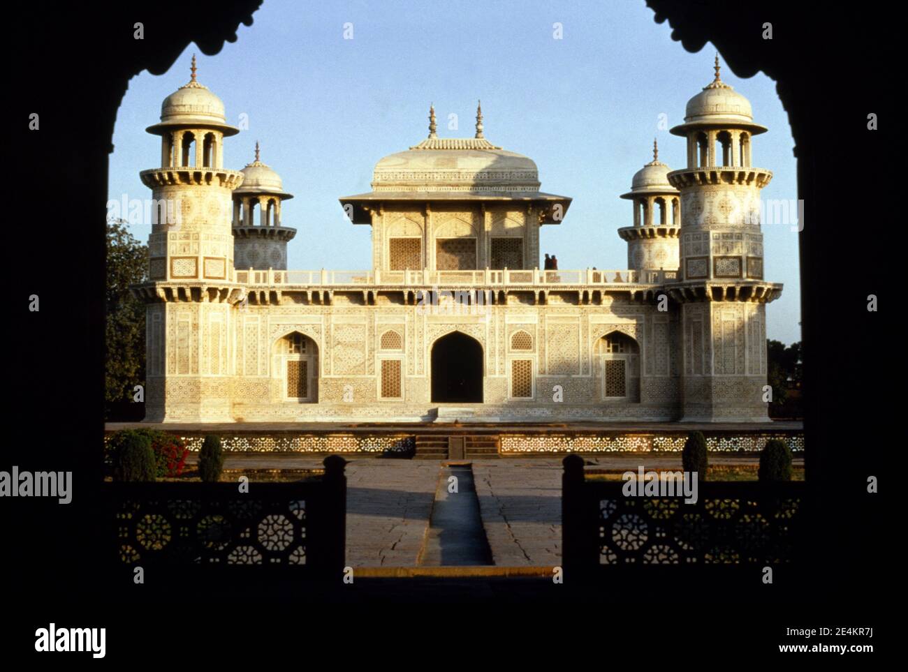 Schlüsselwörter Agra Indien Itimad Ud-Daulah Mausoleum Stockfoto