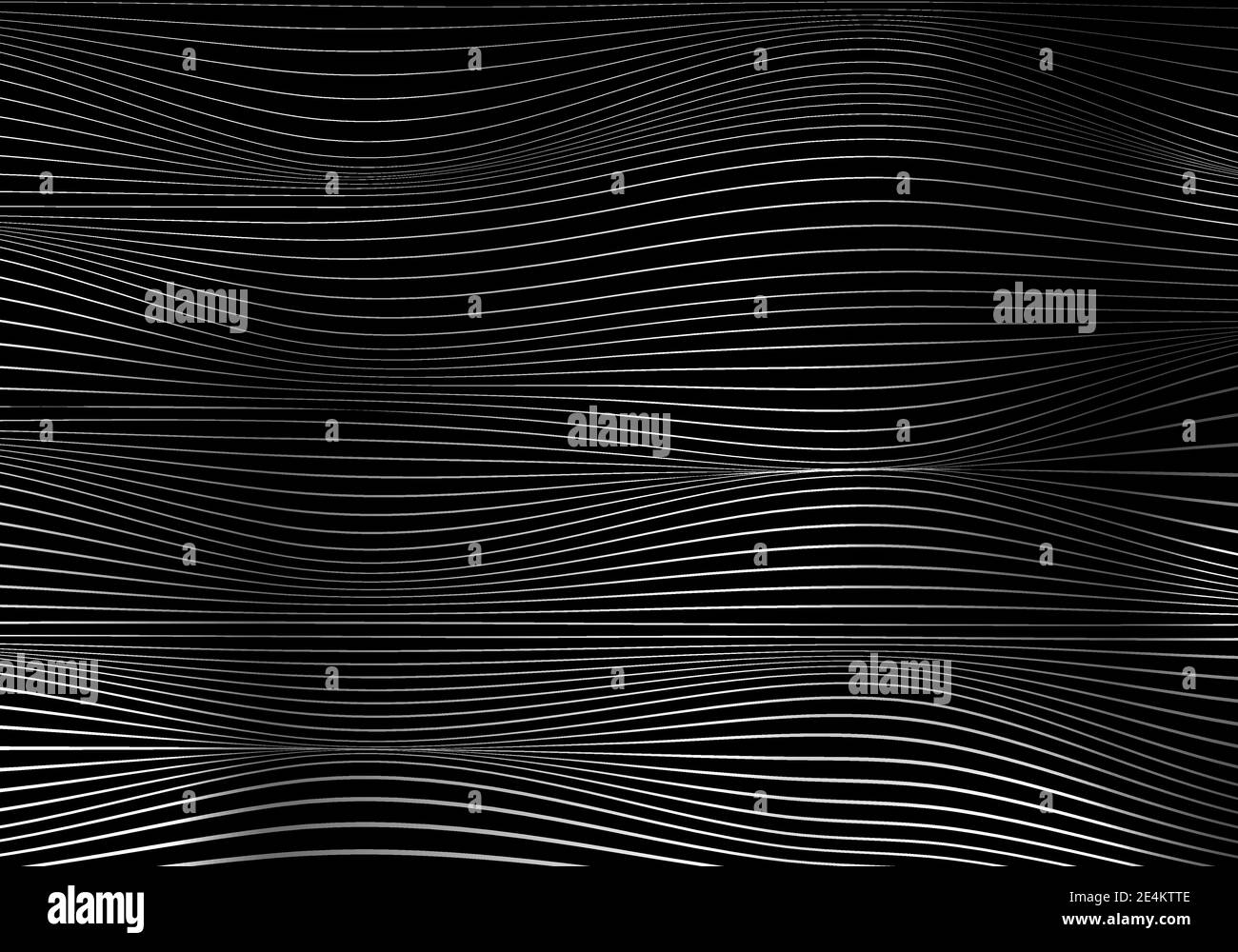 Abstrakte weiße Wellenlinien Muster auf schwarzem Hintergrund und Textur mit Beleuchtung. Vektorgrafik Stock Vektor