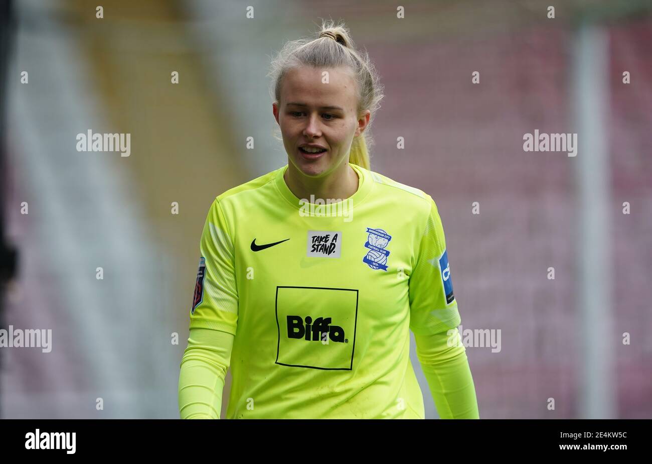 Birmingham City Torhüterin Hannah Hampton während des FA Women's Super League Spiels im Leigh Sports Village Stadium, Manchester. Bilddatum: Sonntag, 24. Januar 2021. Stockfoto