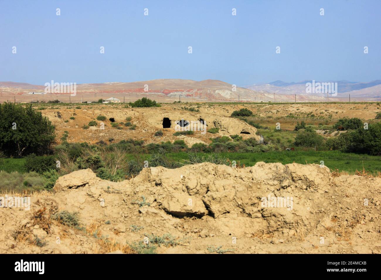 Alte Wohnungen in der Nähe der Stadt Sumgait. Aserbaidschan. Stockfoto