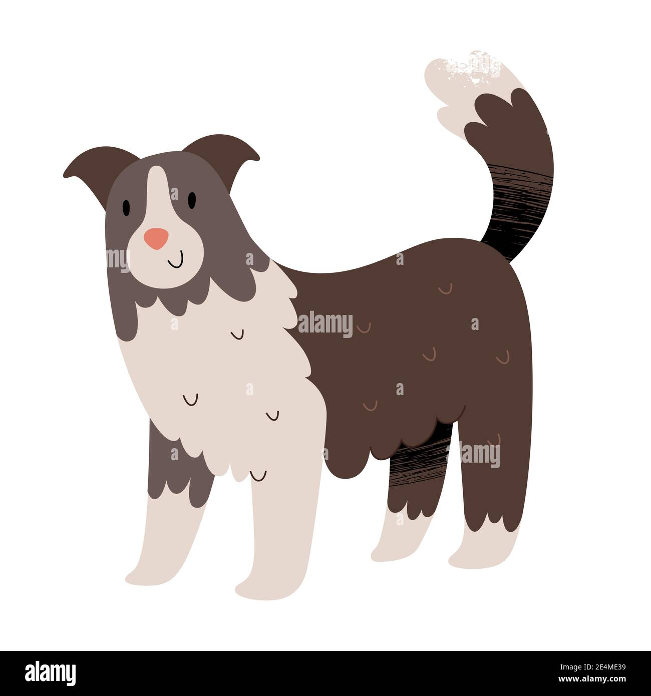 Nette Border Collie Illustration, Schäferhund oder Schäferhund, Vektor Clipart isoliert Stock Vektor