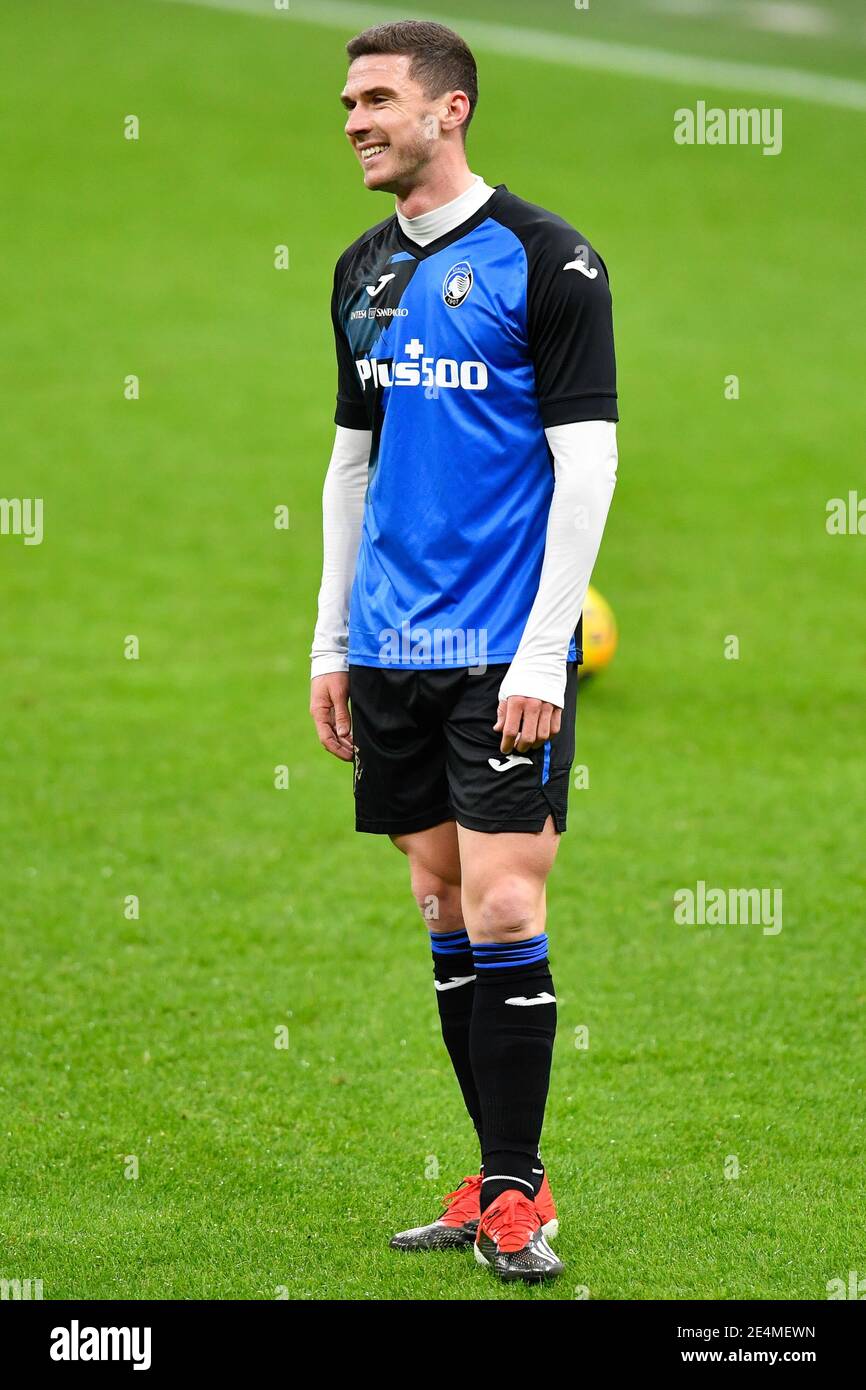 Mailand, Italien. Januar 2021. Robin Gosens von Atalanta gesehen während der Warm-up für die Serie EIN Spiel zwischen AC Mailand und Atalanta in San Siro in Mailand. (Foto Kredit: Gonzales Foto/Alamy Live News Stockfoto