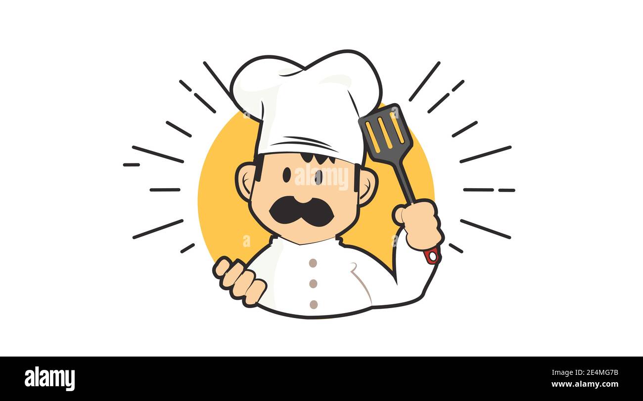 Vektor isoliert Illustration eines Küchenchefs. Symbol „Koch“ oder „Küche“ Stock Vektor