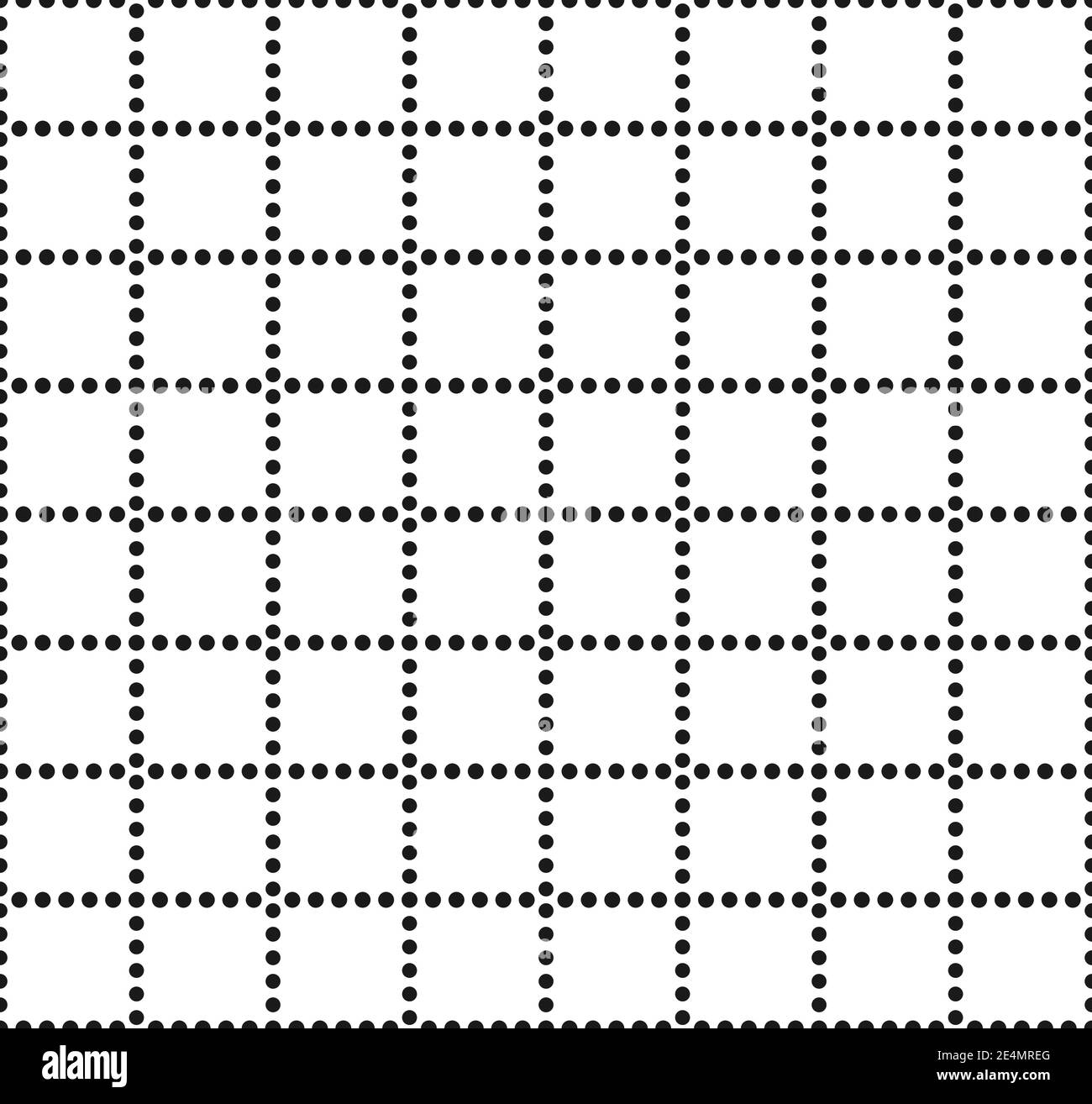 Quadratisches Grundraster. Nahtloses Muster Hintergrund. Modernes Design in schwarzer Punktform. Der weiße Hintergrund lässt sich leicht ändern Stock Vektor