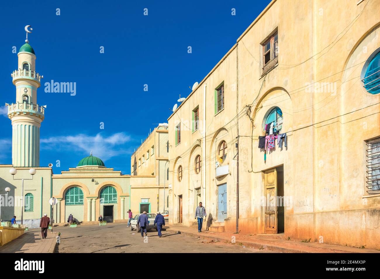 Große Moschee von Asmara in der Innenstadt von Asmara, Eritrea, Ostafrika Stockfoto