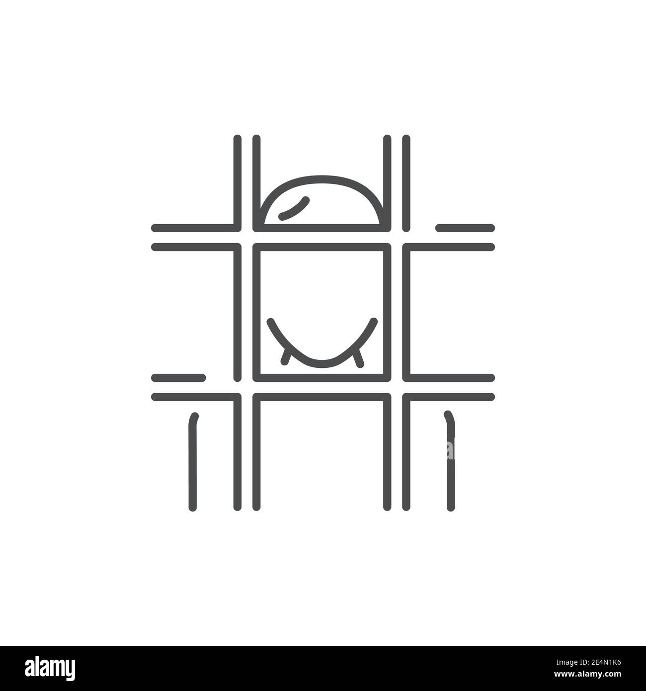 Symbol für die farbige Linie des Gefangenen. Bearbeitbare Kontur. Stock Vektor