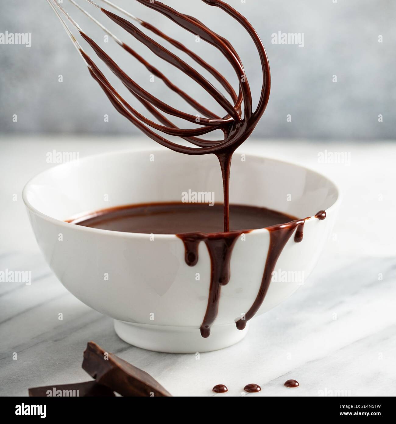 Herstellung von Schokoladenglasur oder Sauce Stockfoto