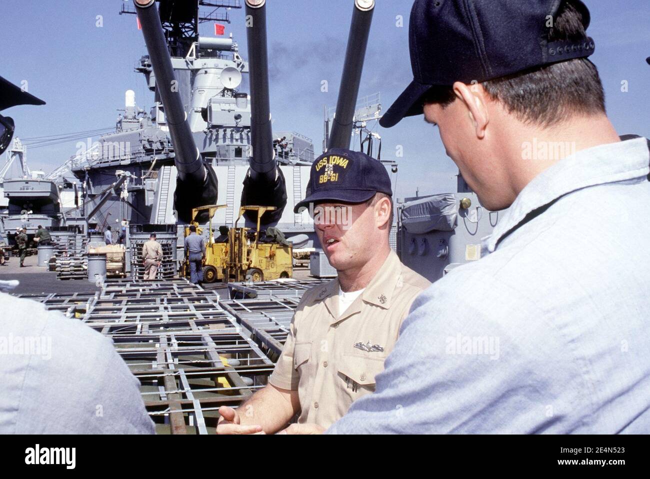 Master Chief Stephen Skelley USS Iowa (BB-61). Stockfoto