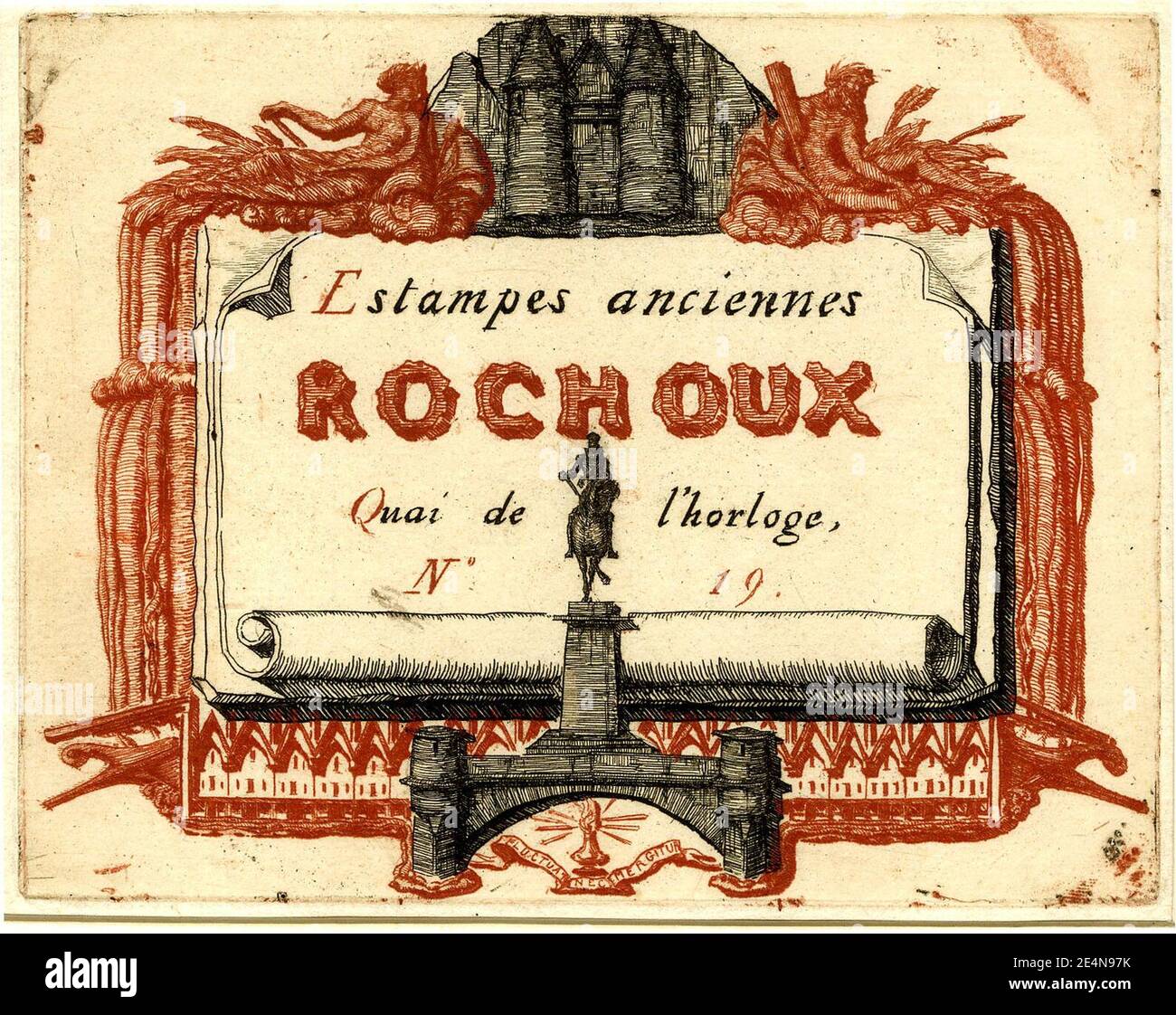 Meryon - Adresse de Rochoux, Marchand d'estampes, 1922,0228.1. Stockfoto