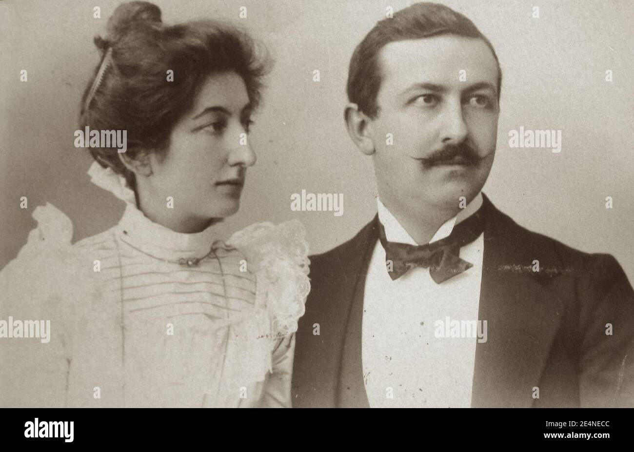 Mengia & Daniel Schmidt-Candrian 1899. Stockfoto