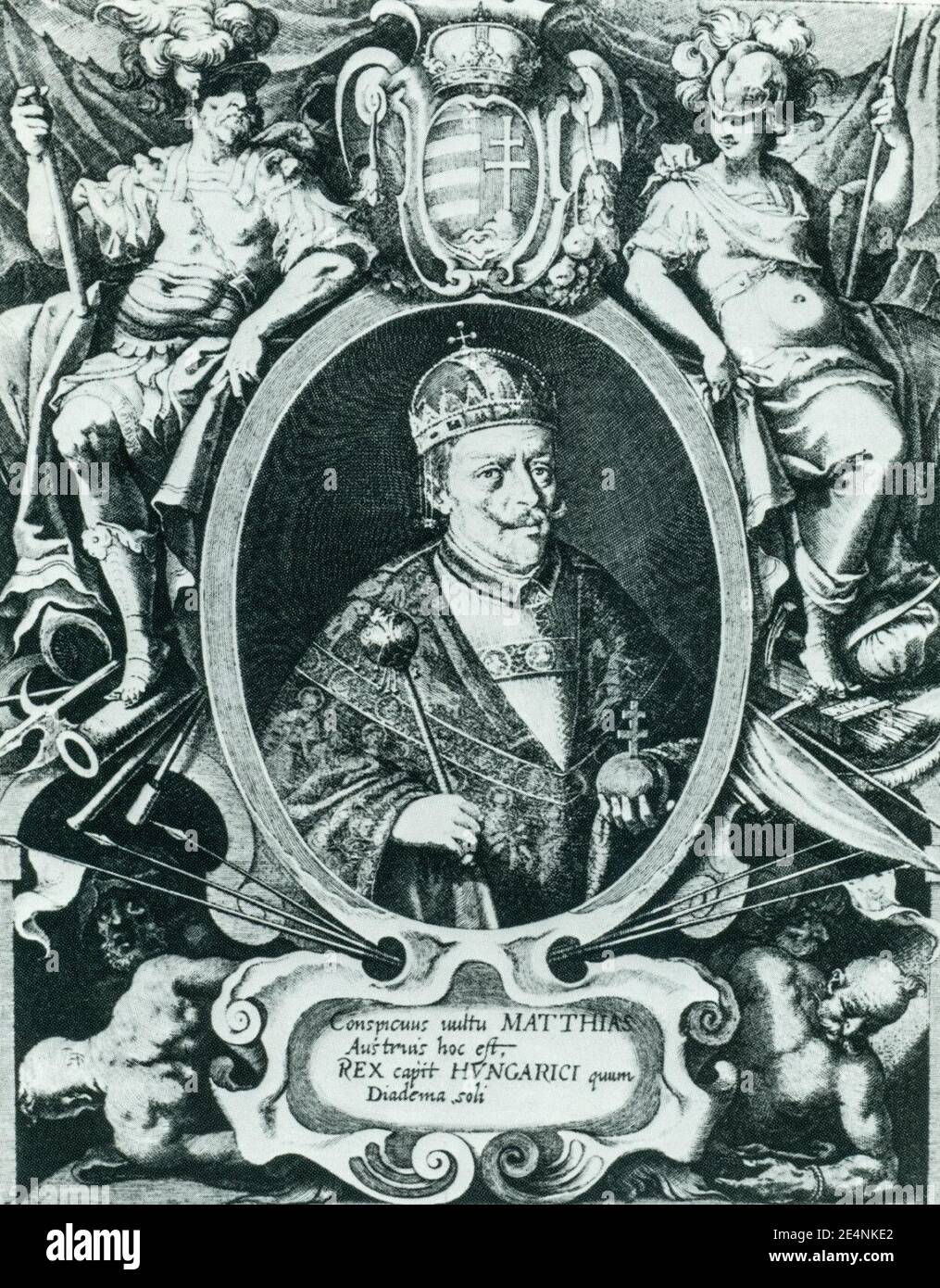 Matthias II. In Vollkrönungskleid. Stockfoto