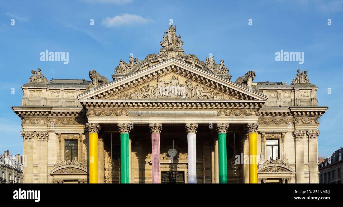 Börse Brüssel, Euronext Brüssel, Bourse de Bruxelles Gebäude in Brüssel, Belgien Stockfoto