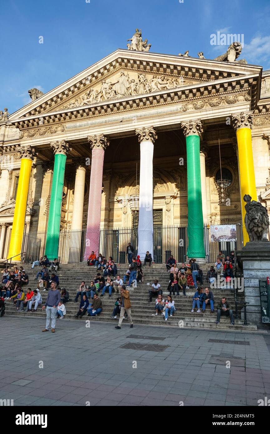 Börse Brüssel, Euronext Brüssel, Bourse de Bruxelles Gebäude in Brüssel, Belgien Stockfoto