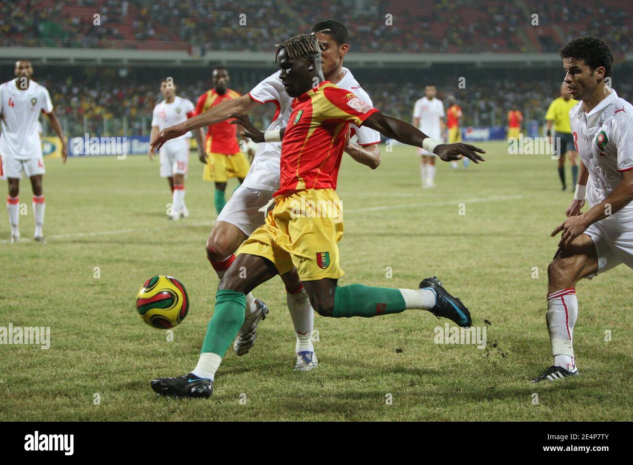 Guineas Fode Mansare beim Fußballspiel African Cup of Nations, Guinea gegen Marokko in Accra, Ghana am 24. Januar 2008. Guinea gewann das Spiel3:2. Foto von Steeve McMay/Cameleon/ABACAPRESS.COM Stockfoto