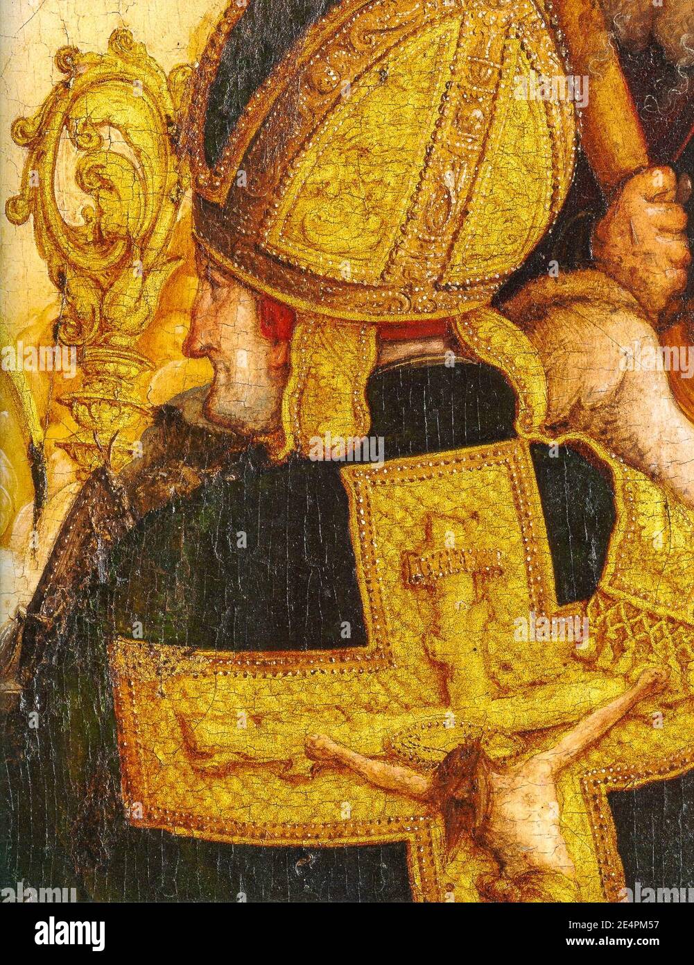 Meister von Meßkirch-Wildensteiner Altar-Mitteltafel-Detail-0002. Stockfoto