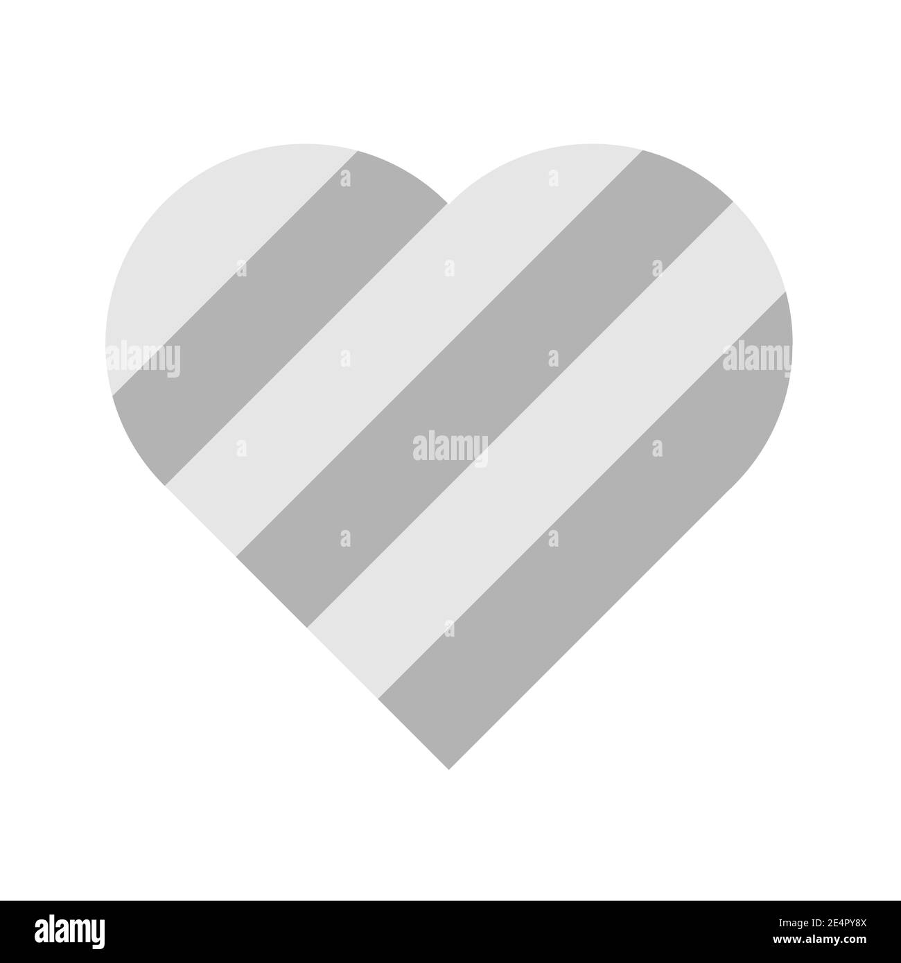 Herz aus grauen Streifen. 3D-Effekt. Symbol der Liebe und Valentinstag am 14. Februar. Vektorgrafik. Stock Vektor