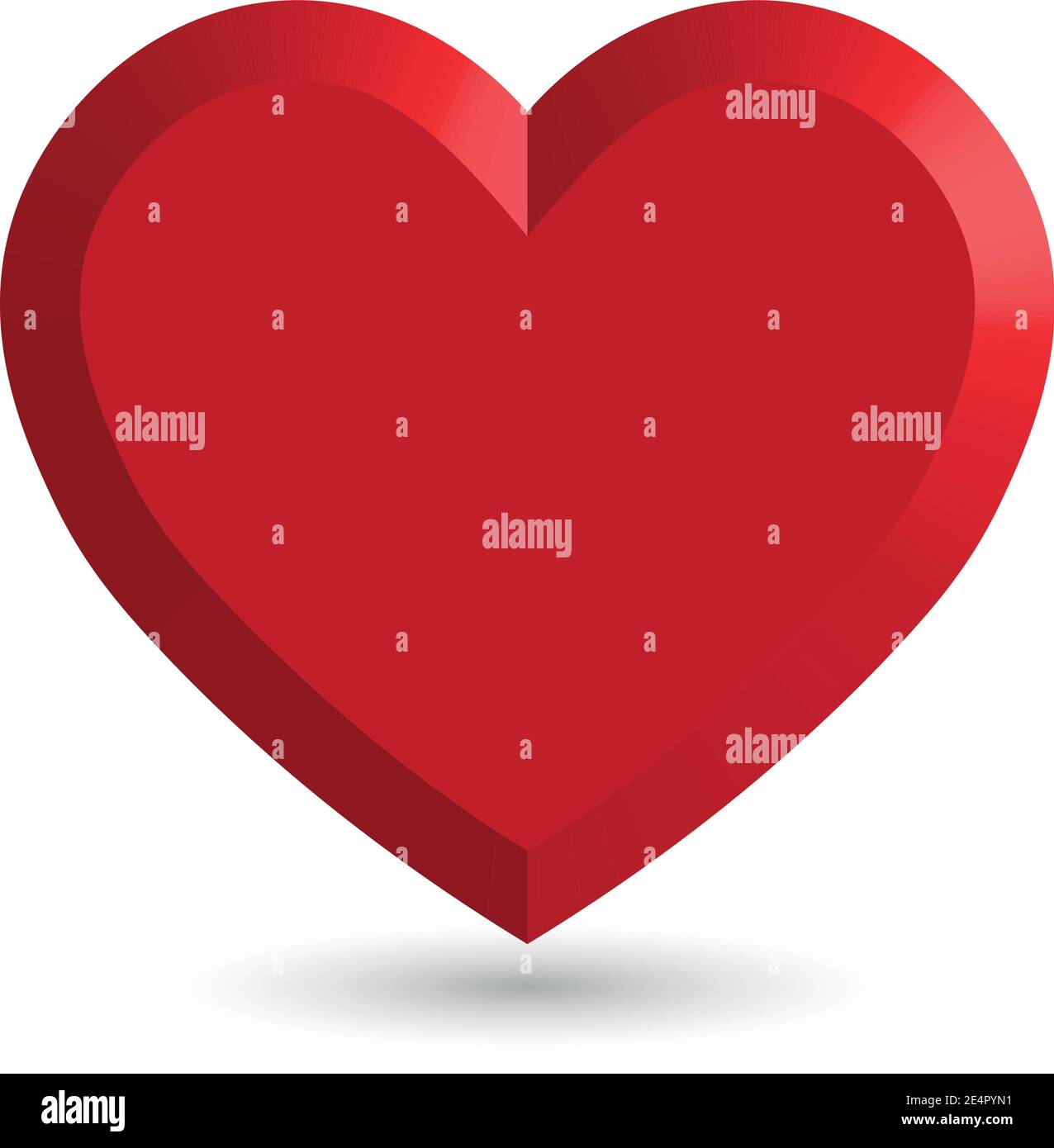 Rotes Herz. 3D-Vektorobjekt mit abfallender Schattierung. Stock Vektor