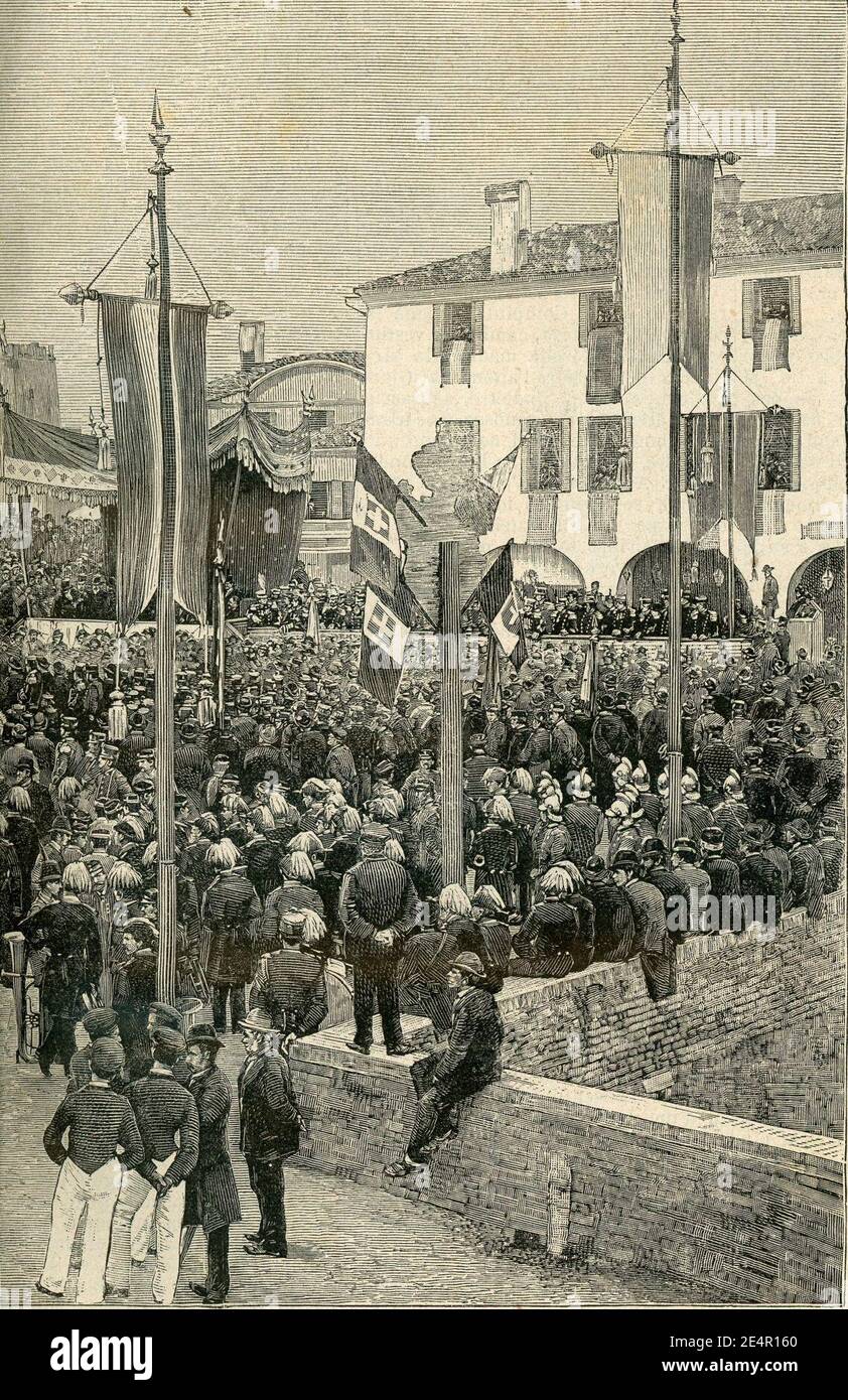 Mestre inaurazione del monumento ai caduti 2. Stockfoto