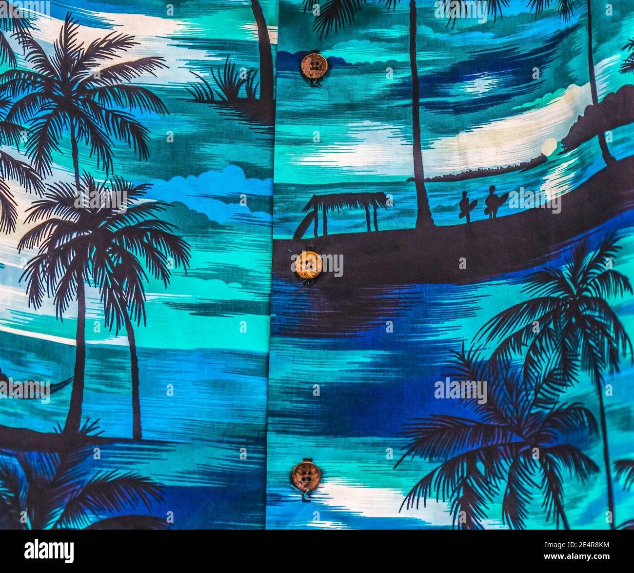 Bunte Hawaii Hemd Polynessischen Textilien Tuch Kunsthandwerk Maui Hawaii Stockfoto