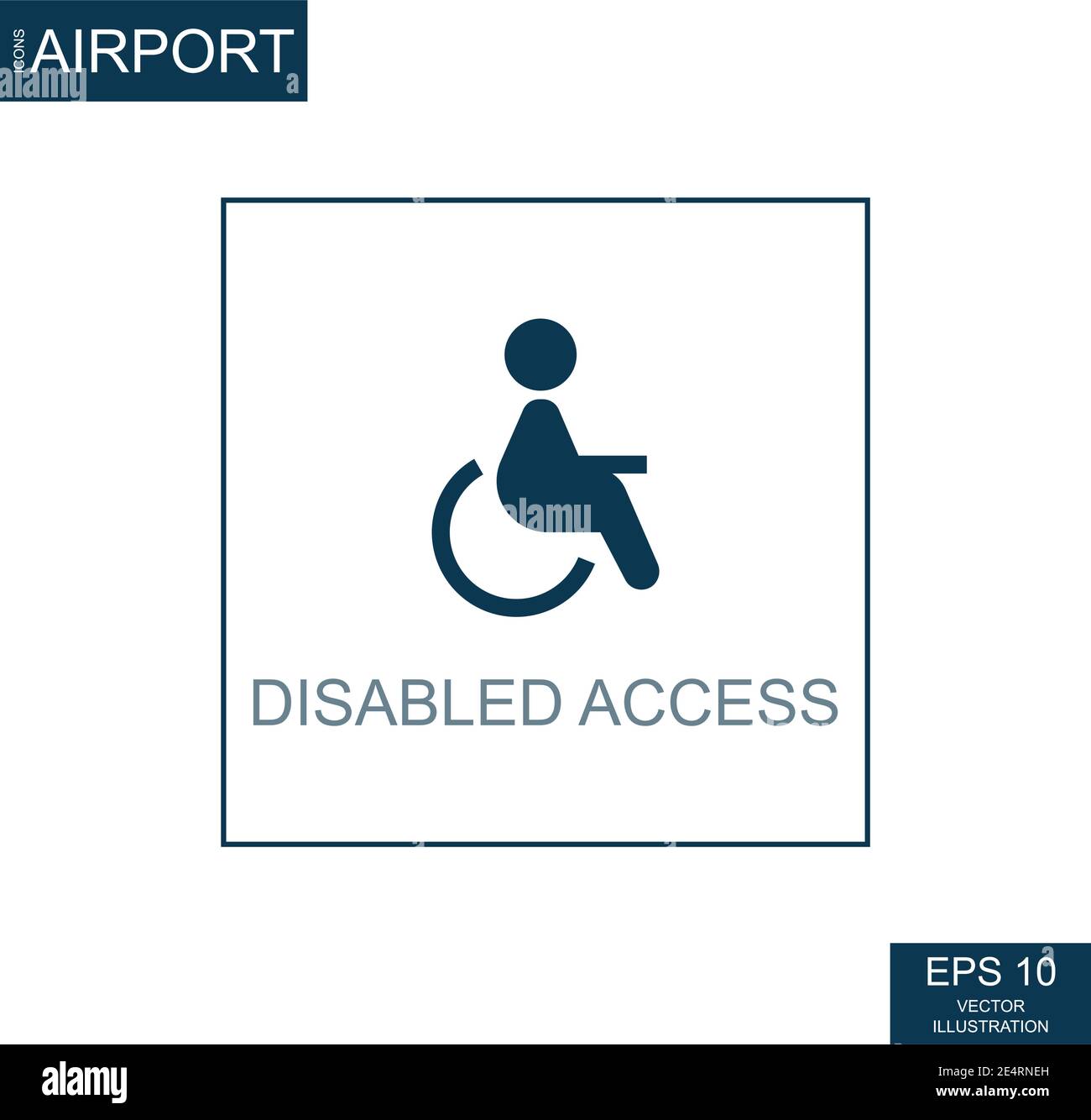 Abstraktes Symbol Rollstuhl auf Flughafen Thema - Vektor-Illustration Stock Vektor