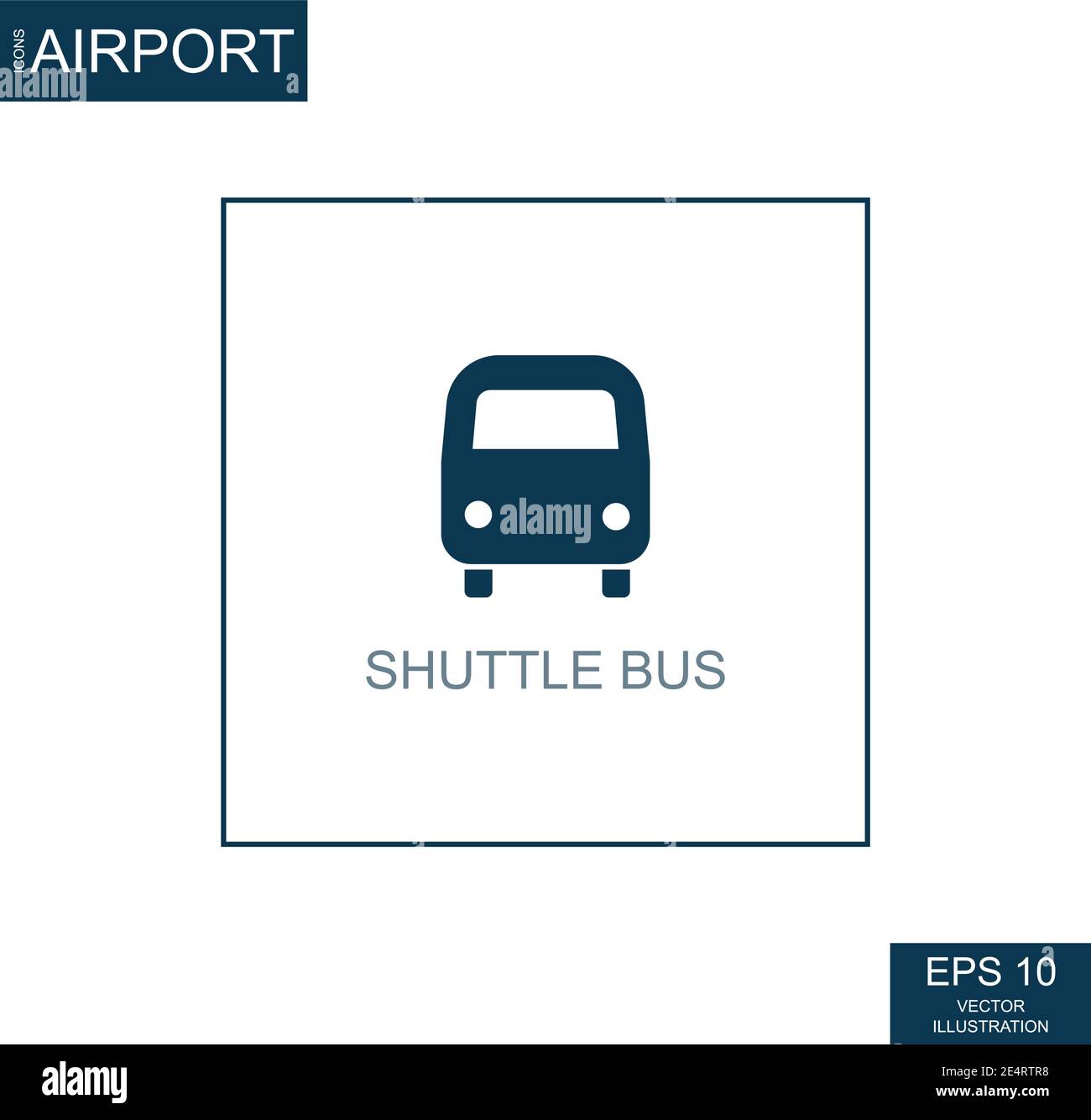 Abstraktes Symbol Bushaltestelle auf Flughafen Thema - Vektor-Illustration Stock Vektor
