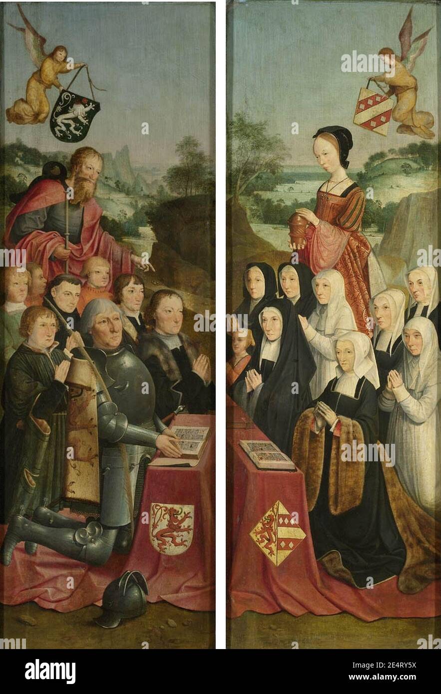 Meister von Alkmaar zwei Tafeln Stockfoto