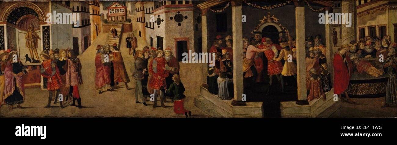 Meister des Apollini Sacrum, die Ermordung von Julius Caesar, Stockfoto